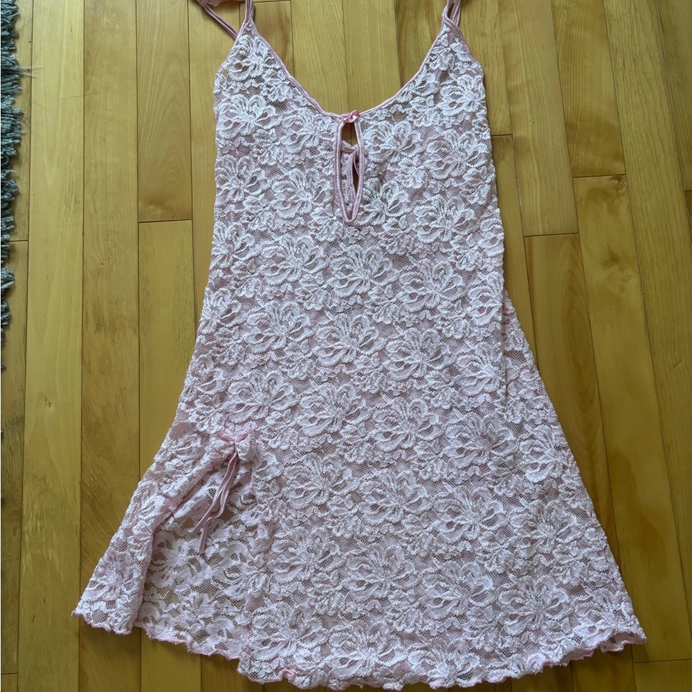 Victoria's Secret Pink Floral Lace Chemise